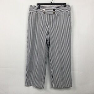 Chico's Striped Cropped Pants womens Sz 1.5 = M/10  Wide‎ Leg